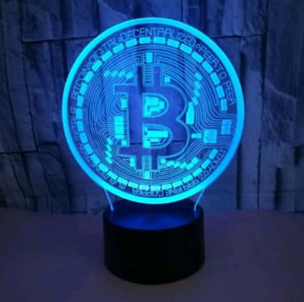 Bitcoin 3D Lamparina Visual