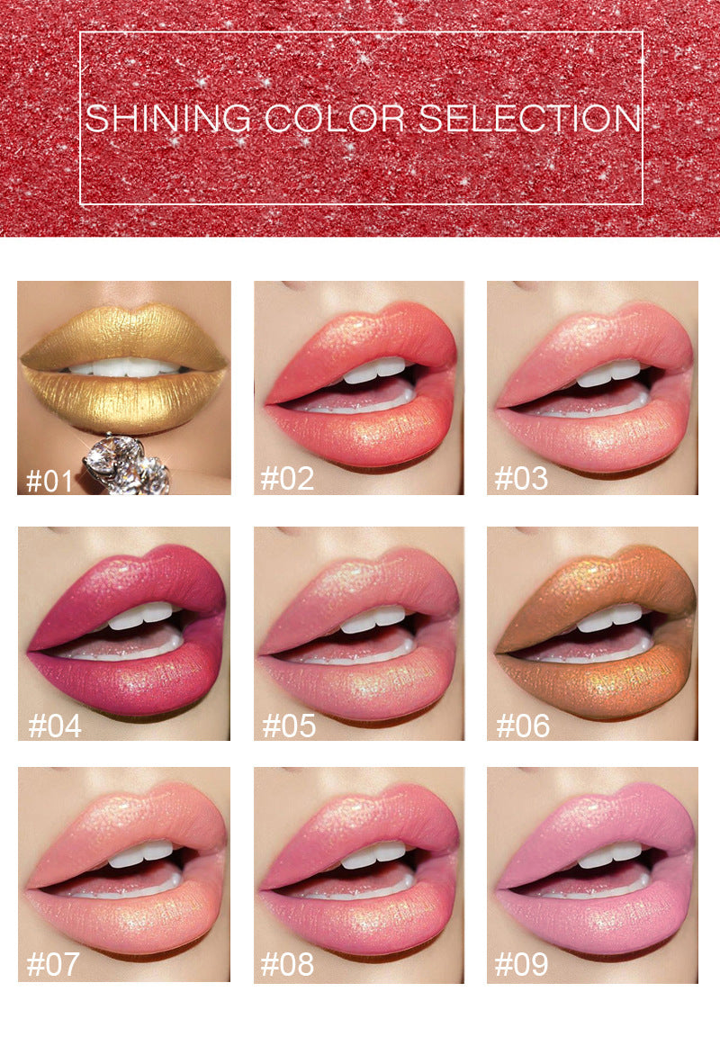Metallic Pearlescent Lipstick – Changes Color with Temperature – Gold Edition