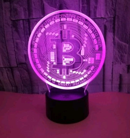 Bitcoin 3D Lamparina Visual
