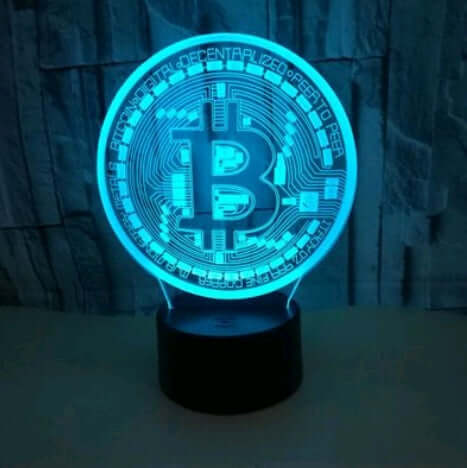 Bitcoin 3D Lamparina Visual