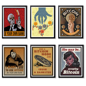 Quadro Sátiras Bitcoin e Criptomoedas