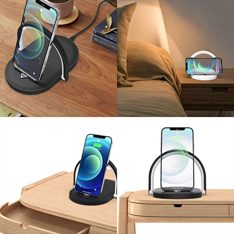 15W Wireless Charging Station + Night Light and Reading Lamp
 Practicality, style and technology in one place!