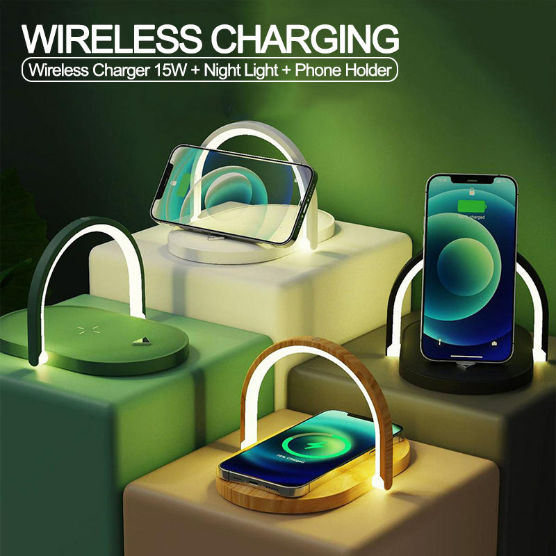 15W Wireless Charging Station + Night Light and Reading Lamp
 Practicality, style and technology in one place!